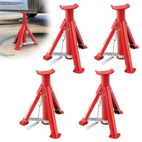 Izrielar Cavalletto di sostegno per auto 3T con carico pesante, regolabile in altezza a quattro livelli (29-40,5 cm), supporto per SUV e auto, staffa di sicurezza, massima stabilità durante il cambio