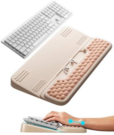 Vaydeer Keyboard Stand with Wrist Rest, Gaming Wrist Support Pad, Ergonomic Hand Rest Arm Soft Memory Foam for Palm Typing Comfort, Tilt Keyboard Riser Holder Lift Computer Desk Accessory Office Home