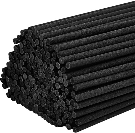10-Inch Black Reed Diffuser Sticks - 200Pack Fiber Aromatherapy Reeds for Essential Oil, Home, Office and Spa - Diffuser Refills
