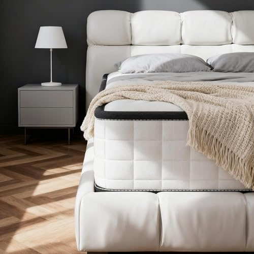 DEWINNER Matelas 140x200 cm,Épaisseur 25cm,Matelas en Mousse à Mémoire de Forme, Haute Densité Fermeté Moyenne,Hypoallergénique,Sommeil Isolé,7 Zones,Réversible à Deux Faces Utilisables.