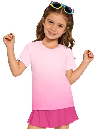 ANGEL CITIZ Maillot de Bain Enfant Anti UV UPF 50+ T-Shirt de Bain Garçon Fille Manches Courtes Rashguard Protection Solaire Séchage Rapide Plage Natation 125-155