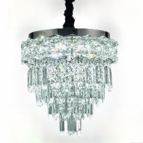 AOLALA Crystal Chandelier, Clear Ceiling Light D12 X H 31 | Modern, 4 Tiers, For Dining Room Kitchen Island Bedroom Entryway, Pendant Lighting Fixture