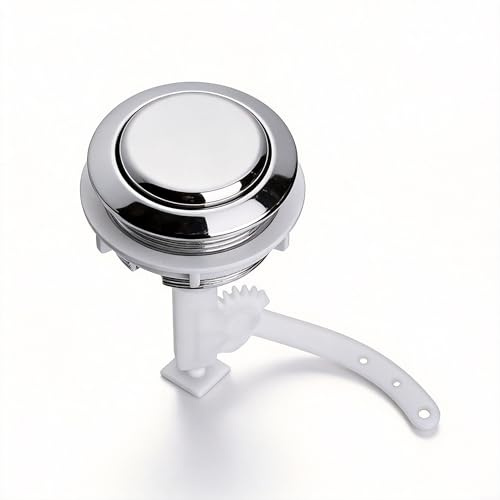 Pulsante di ricambio per sciacquone WC, colore argento, pulsante singolo per foro a pulsante da 50 mm, parte di riparazione per WC
