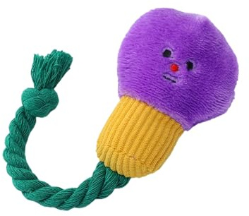 Zktfyshk Ampoule en peluche pour chien, jouet couineur et résistant à la mastication, corde en coton pour chiots, aide à la dentition, jouet amusant de divertissement, jouet à mâcher pour chien