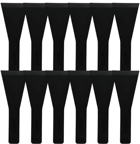 Daleweo 12 stycken spatlar för raclettegrill, värmebeständig skrapa av nylon, stekspade liten för belagda stekpannor, reptåliga tillbehör, svart