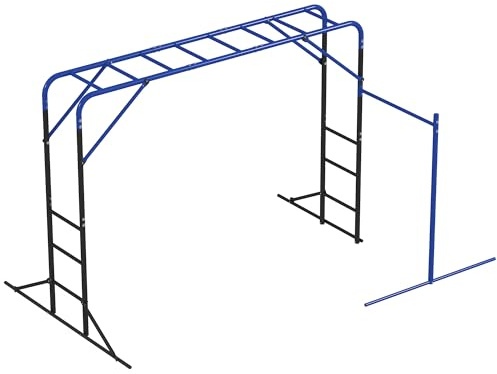AIYAPLAY Torre de escalada al aire libre con barra de dominadas, torre de juego para escalar para niños de 3 a 8 años hasta 150 kg, color negro
