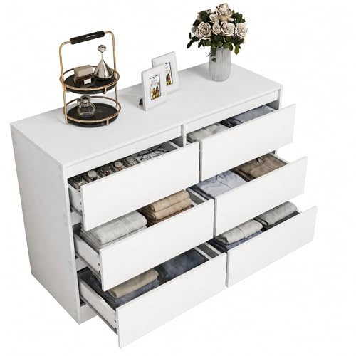 GZTGZMWG Cassettiera Camera da Letto, Moderna Comò Camera da Letto in Legno, per Soggiorno, Sala da Pranzo e Corridoio, 100 x 37 x 69 cm，Bianco