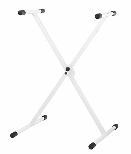 Classic Cantabile X-Keyboardständer (höhenverstellbar in 5-Stufen, klappbar, zerlegbar, stabil) Weiß