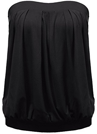 ZANZEA Women's Casual Bandeau Strapless Summer Pleated Boobtube Tube Tops | Slim Ruched Crop Vest Shirt, Off Shoulder Boob Tube Top,Stretchy Sleeveless Summer Tank Tops for Beach Vocation UK 8-20