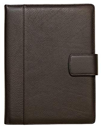 Maruse italiensk läder executive Padfolio, mapporganisatör med magnetisk stängning och skrivdyna, handgjord i Italien, mörkbrun
