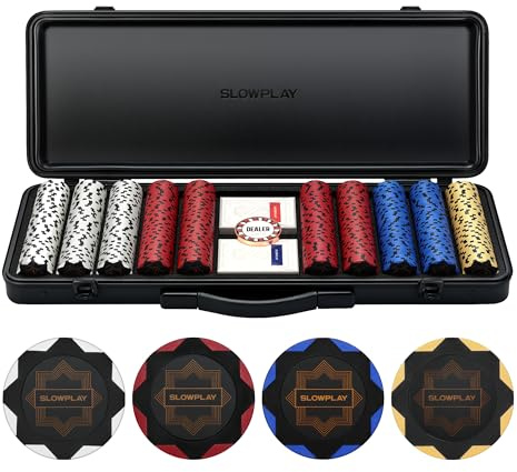 SLOWPLAY Set póker de Arcilla Nash, fichas 14 g/40 mm, Texas Hold’em