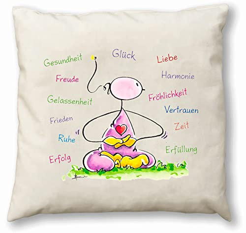 Oups Kräuterkissen Zierkissen Naturkräuterkissen Duftkissen Österreich Kissen 30x30 cm (Glück, Liebe, Gesundheit)