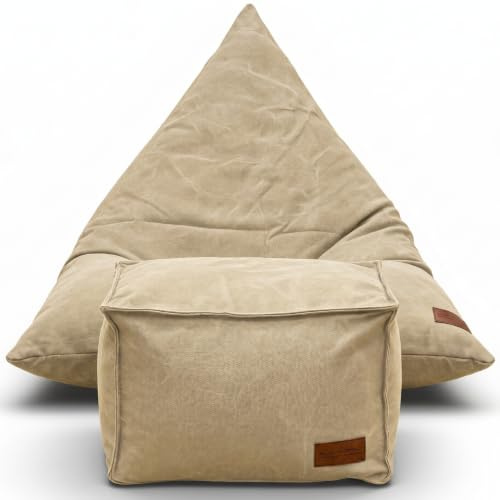 Aiire Puff con Relleno Incluido Moderno - Puf Salon XXL de Diseño para Adulto o Juvenil - Funda Desenfundable y Lavable - Puffs Infantiles XXL - Bean Bag Chair Gamer Gigante con Reposapiés