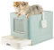 Pawsayes XL Enclosed Top Entry Cat Litter Box with Lid - Extra Large for Medium, Large & Big Cats (Blue)