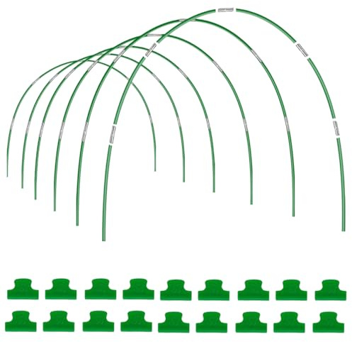 Túnel de crecimiento para bancal alto, 36 unidades de arcos de túnel, túnel de lámina, túnel de invernadero, túnel para jardín, fila, cubierta, plantas, frutas, verduras, etc