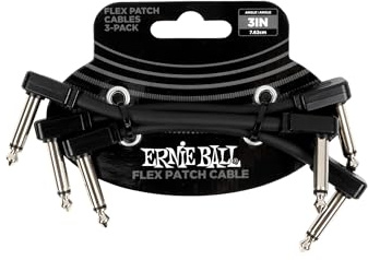 Ernie Ball Flex Patchkabel 3in - Zwart - 3-Pack