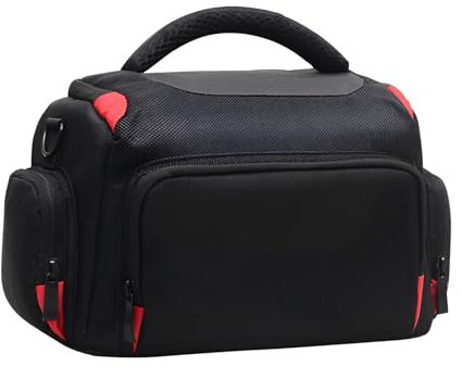 FANWINKJ Borsa per fotocamera a specchio impermeabile DSLR, borsa a tracolla compatta per fotocamera reflex e accessori, borsa a tracolla per fotocamera esterna, Nero , Moda