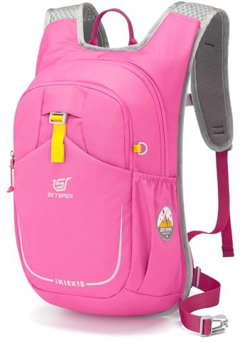 SKYSPER Sac à dos pour enfants, sac à dos de randonnée pour enfants de 15 L pour garçons et filles de 6 à 10 ans, sac à dos avec sangle de poitrine pour l'extérieur