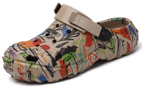 CERYTHRINA Zuecos para Hombre, Transpirables, Antideslizantes, Zapatos Casuales Estampados para Playa, Piscina, jardín y Caminatas de Verano, Sandalias Ligeras con Estilo EU 35-47