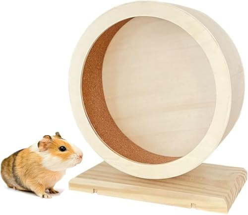 Roue d'exercice en Bois ø 29 cm, Roue de Hamster Silencieuse en Bois, Cochon d'Inde, Nid de Repos de Roue d'exercice pour Hérisson, Gerbilles, Chinchillas, Petits Animaux