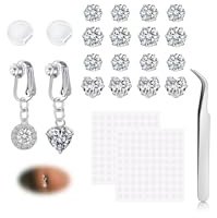 MODRSA Falso Ombligo Anillo Mujer Falso Piercing Vientre Clip Acero Inoxidable Mariposa Falso Ombligo Anillos Corazón Piercing Non Piercing Joyería