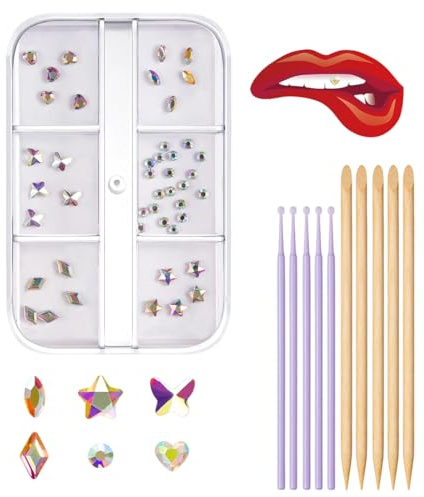 KQOZG Kit Brillantini Per Denti, Set Di Gioielli Da Denti con Colla, Kit Gemma Dentale Fai Da Te, Tooth Gems Kit, Decorazione Riflettente per Denti Bianchi, per Donne E Ragazze