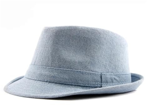 XUCZHAI Vår- och sommarhatt i bomull denim för kvinnor, klassisk keps, melonhatt, fedora, enfärgad