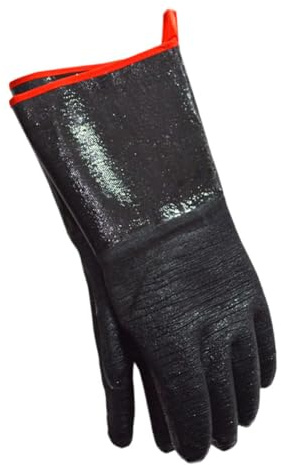 Baluue Guantes Resistentes al Calor para Barbacoa y Cocina Guantes de Horno Impermeables de Neopreno Negro Protección Térmica Alta Temperatura para Asar Parrilla y Manipulación Segura