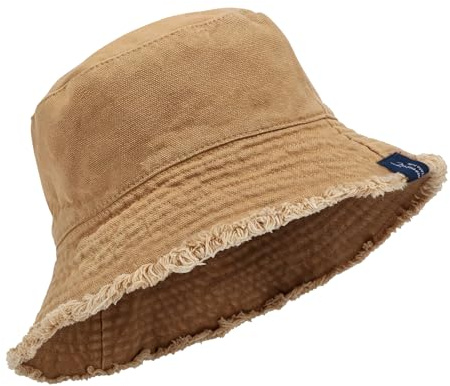 AYPOW Bob Chapeau de Pêcheur Coton pour Femme Homme, Chapeau de Seau Réversible Chapeaux de Soleil Pliable Anti UV Boonie Bucket Hat pour Outdoor