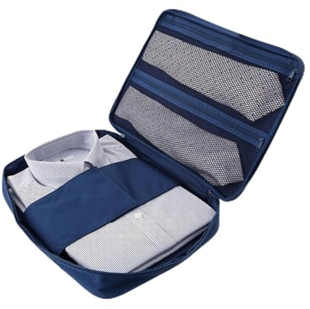 OKUMEYR Organizer da Viaggio in Poliestere per Camicie e Cravatte Tasca Separata, Resistente e Spazioso, per Viaggi di Lavoro