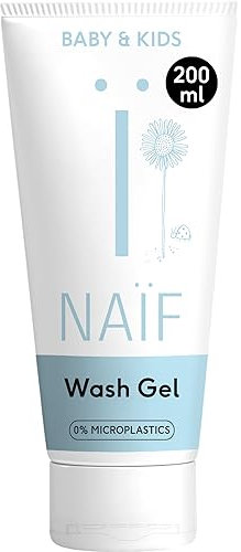 Naïf Pflegendes Waschgel - für Baby und Kinder - Babypflege Duschgel für empfindliche Haut - Inhaltsstoffe auf natürlicher Basis - 100% Vegan - 200 ml