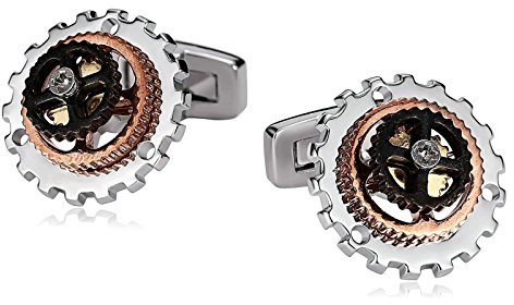 Daesar smycken rostfritt stål cykelväxlar cykel cykling växelförare silver roséguld män manschettknappar, Rostfritt stål, roséguld, Ingen sten