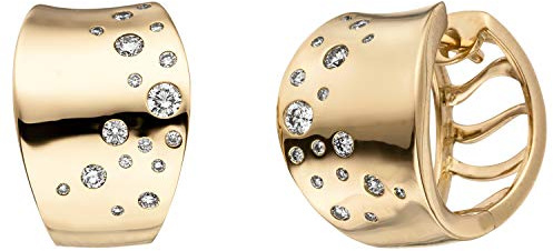 Jobo Damen-Creolen aus 14 Karat 585 Gold mit 34 Diamanten