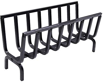 Fonderia Bongiovanni Quemador de leña | porta leña | leñero de interior | leñero de exterior | brasero | de hierro para chimenea y barbacoa (56 x 20 x 28 cm)