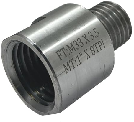 Adattatore per mandrino per tornio di qualità (FT M33 x 3,5 a MT 1 x 8 TPI)