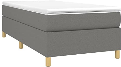 vidaXL Boxspring-sängram mörkgrå 100x200 cm tyg