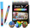 Vicloon 12 Colori Pennarelli Acrilici, Set Brush Pen Lettering, Pennarelli Lettering Acquerellabili Set, Premio Impermeabile Pittura Arte Pennarello Set per Roccia, Ceramica, Tessuti, Plastica (1-6MM)