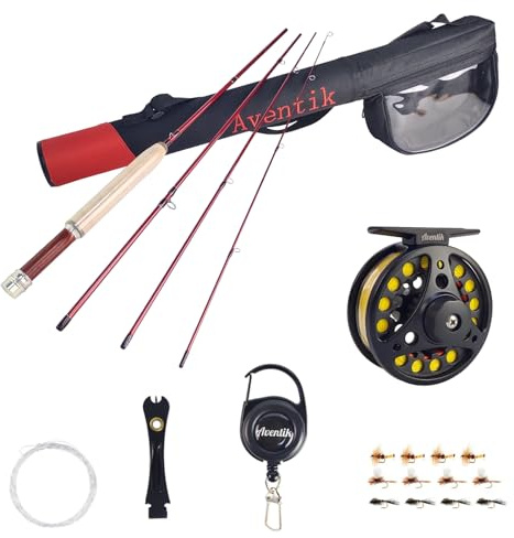 Aventik Whisperer Fly Fishing Rod and Reel Combo, 6FT 0/1/2/3wt, 7FT 3/4wt, Freshwater Ultra Light Fly Fishing Starter Kit with Cordura Rod Case(6'8'' LW2/3 Combo)