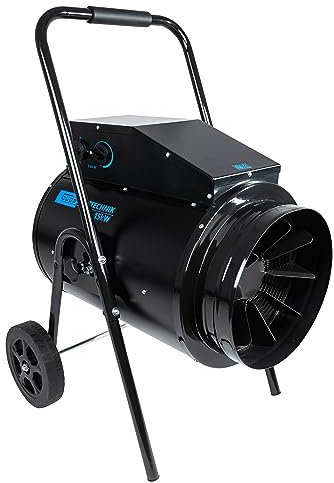 Güde Elektroheizgebläse GEH 15 (400 V, 15000 W Heizleistung, 2 Heizstufen (7500/15000 W) + Ventilatorfunktion, 300 m³/h max. Raumheizvermögen, stufenloses Thermostat, Überhitzungsschutz, Fahrgriff)