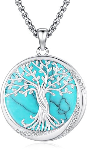Eusense Livets träd hängande träd örhängen 925 sterling silver familj halsband smycken present till kvinnor flickor, 27*36mm, Sterlingsilver, Ingen ädelsten