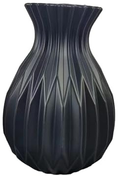 Worparsen Vase de décoration d'intérieur au design unique, vase moderne pour arrangements floraux élégants, fabrication fine, design créatif, parfait pour la décoration de la maison, noir