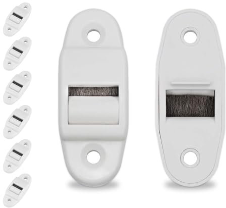 Belt guide, roller shutter belt guide, 8 pieces, roller shutter belt guide with roller and brush, roller blind webbing belt guide, up to 16 mm belt width 40 mm hole spacing
