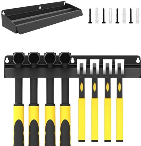 Organizer per rastrelliera per martello, supporto per martello - Supporto per porta attrezzi per organizer per martello | Staffa da parete in acciaio resistente, organizer salvaspazio per officina, ca