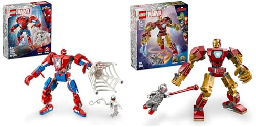 LEGO Marvel Spider-Man Mech vs. Anti-Venom + Iron Man Mech vs. Ultron Bundle Super Hero Figure Building Toy Imaginative Role Play 76308 + 76307