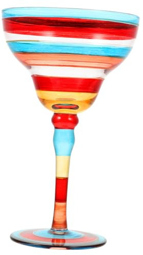 GALPADA Vidrio Pintado Mano Para Cóctel Cristalería Decorativa Pintada Para Vino Jugo y Postre Copa De Margarita Pintada Mano Copa De Vino Decorativa