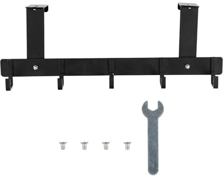 Anseom Türgarderobe zum Einhängen Universelle Türhakenleiste mit 5 Haken Praktischer Kleiderhaken Tür Handtuchhalter Tür ohne Bohren Türhaken mit Hoher Tragkraft für Badezimmer,Küche, Wohnzimmer