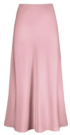Jupe longue d'été taille haute, robe en satin solide, fermeture éclair, jupe élégante plissée
