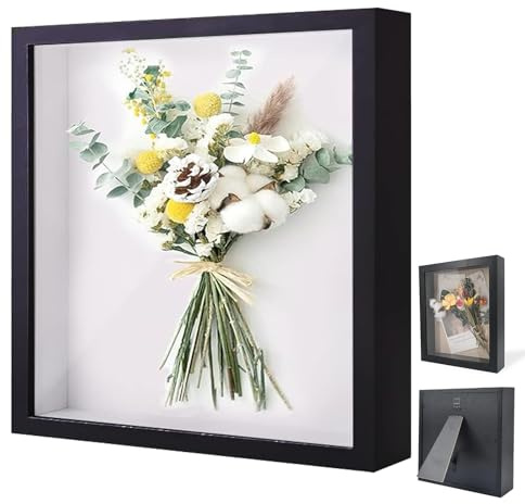 3D Marco de Fotos, Marco de Fotos Profundo para Rellenar 30 x 30 cm, Marco Tridimensional Cuadrado, Marco de Objetos 3D más Profundo 3cm, para Ramos, Decoraciones DIY, Bodas