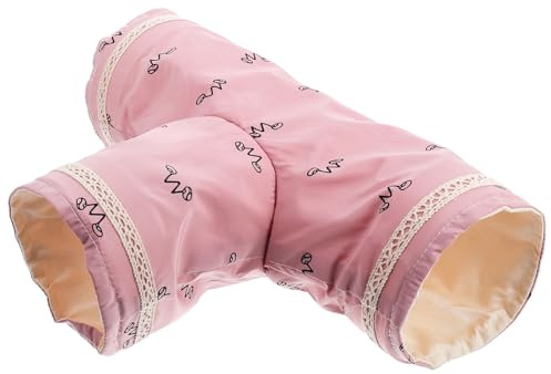 ibasenice Tunnel pour Cobayes Rose en Polyester 3 Tunnels, Créatif et Stable pour Garder Les Petits Animaux Actifs Leur Cage