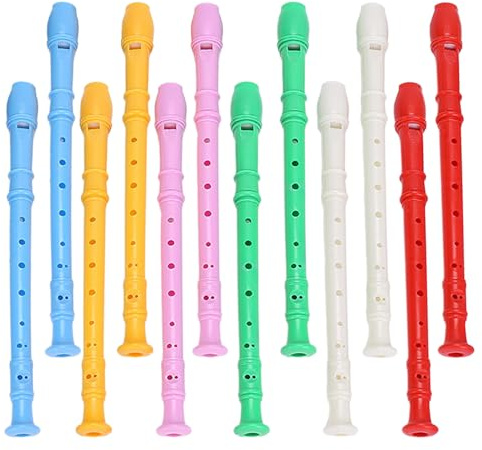 Toyvian 12 St Håls Sopranspelare i Tysk Stil för Pojke med Rengöringsstav Plastinstrumentsats för Nybörjare och Skolundervisning Ergonomisk Design med Stabil och Pedagogiskt Anpassad